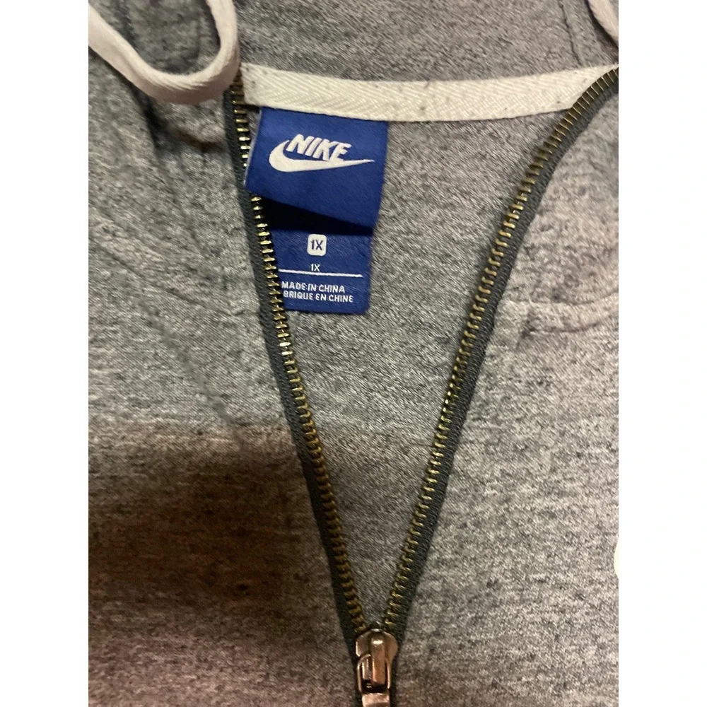 Nike Mens‎ Just Do It Full Zip Hoodie Heather Grey Sportswear Sweatshirt 1X